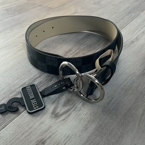 Woman Black SM Logo Size Large Belt Steve Madden
